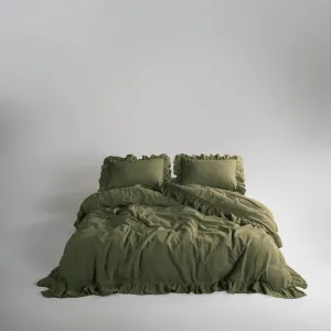 Постільна білизна Stonewashed Exclusive Ranforse 200 × 220 см (євро) Capulet Olive від Limasso