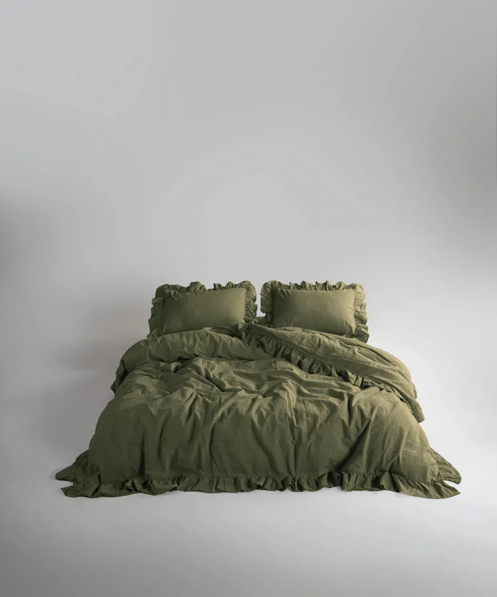 Постільна білизна Stonewashed Exclusive Ranforse 200 × 220 см (євро) Capulet Olive від Limasso