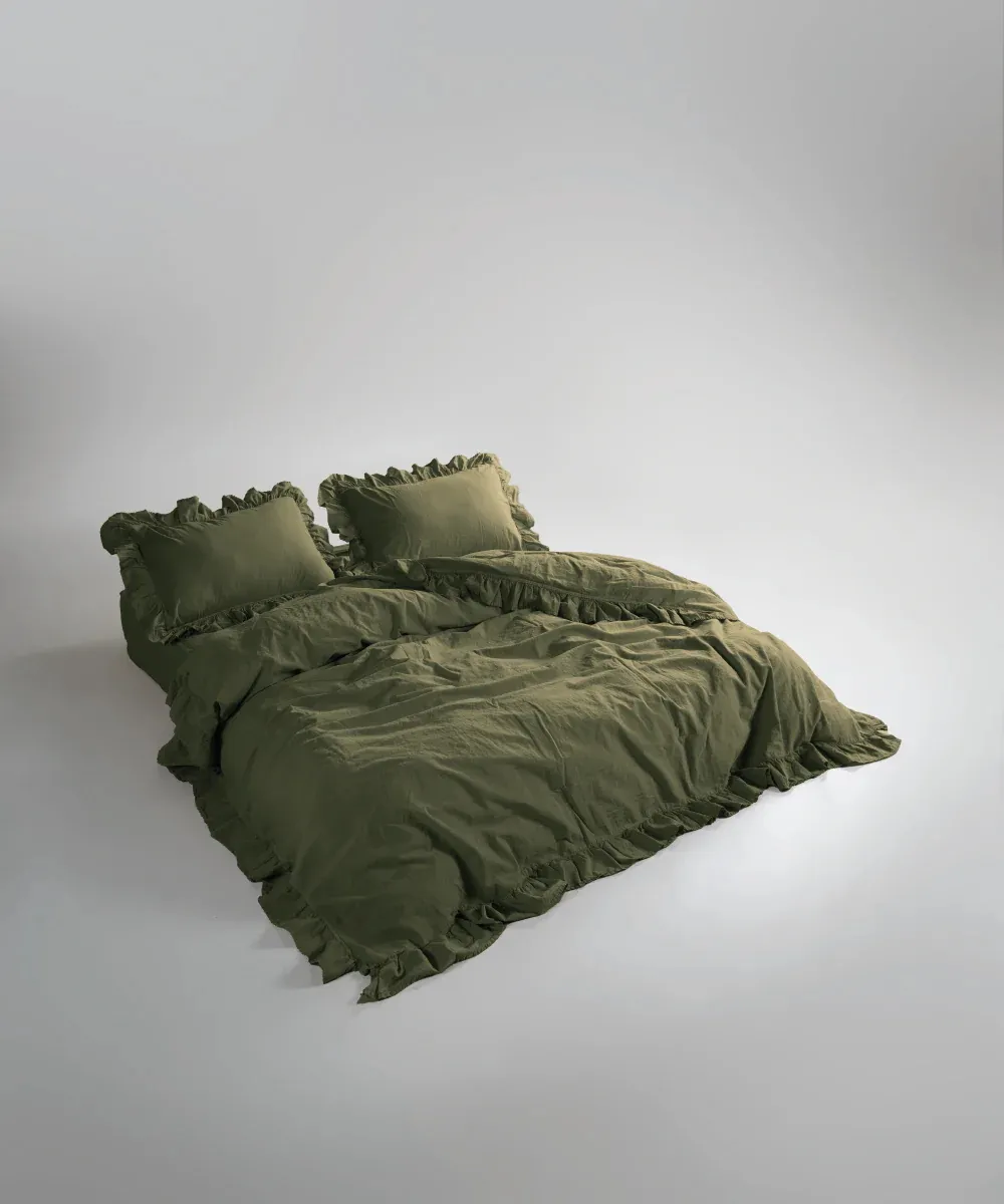 Постільна білизна Stonewashed Exclusive Ranforse 200 × 220 см (євро) Capulet Olive від Limasso - Зображення 5