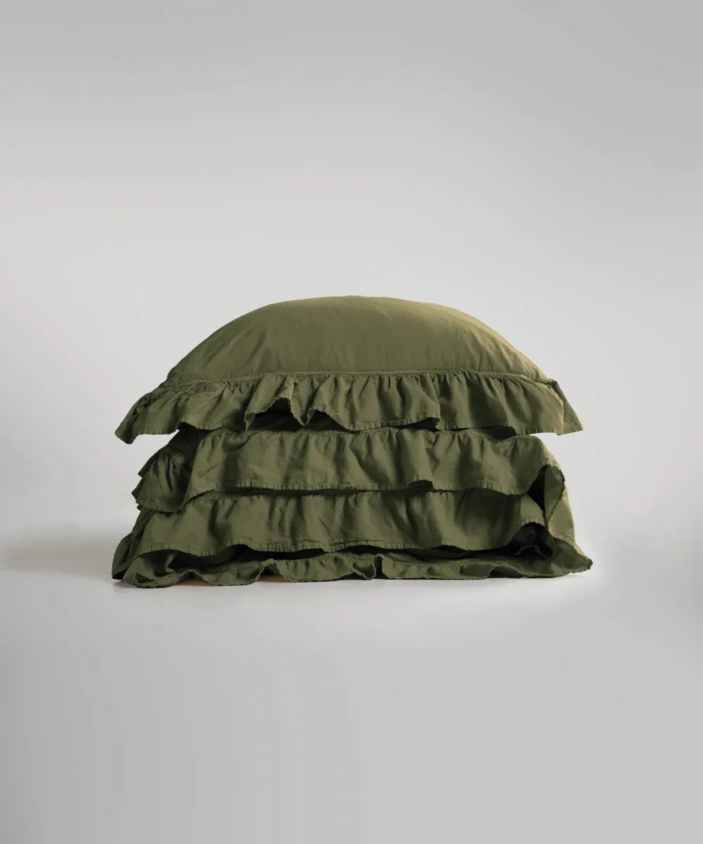 Постільна білизна Stonewashed Exclusive Ranforse 200 × 220 см (євро) Capulet Olive від Limasso - Зображення 3