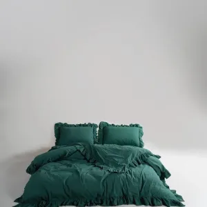 Постільна білизна Stonewashed Exclusive Ranforse 200 × 220 см (євро) Dark Green від Limasso
