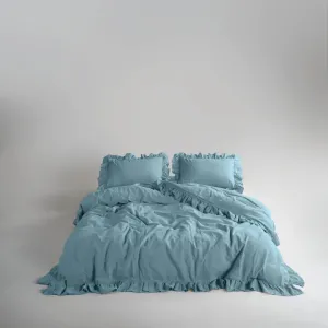 Постільна білизна Stonewashed Exclusive Ranforse 200 × 220 см (євро) Mineral Blue від Limasso