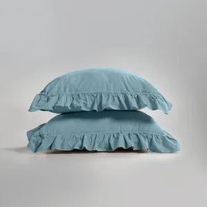Alternative view of Постільна білизна Stonewashed Exclusive Ranforse 200 × 220 см (євро) Mineral Blue від Limasso