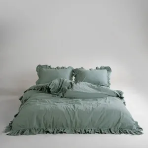 Постільна білизна Stonewashed Exclusive Ranforse 200 × 220 см (євро) Natural Green від Limasso