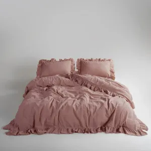 Постільна білизна Stonewashed Exclusive Ranforse 200 × 220 см (євро) Old Rose від Limasso