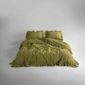 Постільна білизна Stonewashed Exclusive Ranforse 200 × 220 см (євро) Olive від Limasso
