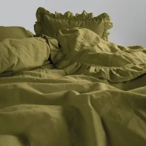 Alternative view of Постільна білизна Stonewashed Exclusive Ranforse 160 × 220 см (2 шт., сімейний) сімейний Olive від Limasso