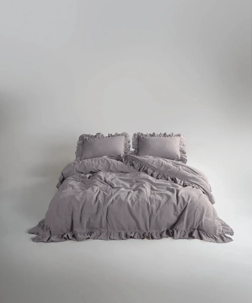 Постільна білизна Stonewashed Exclusive Ranforse 200 × 220 см (євро) Opal Grey від Limasso