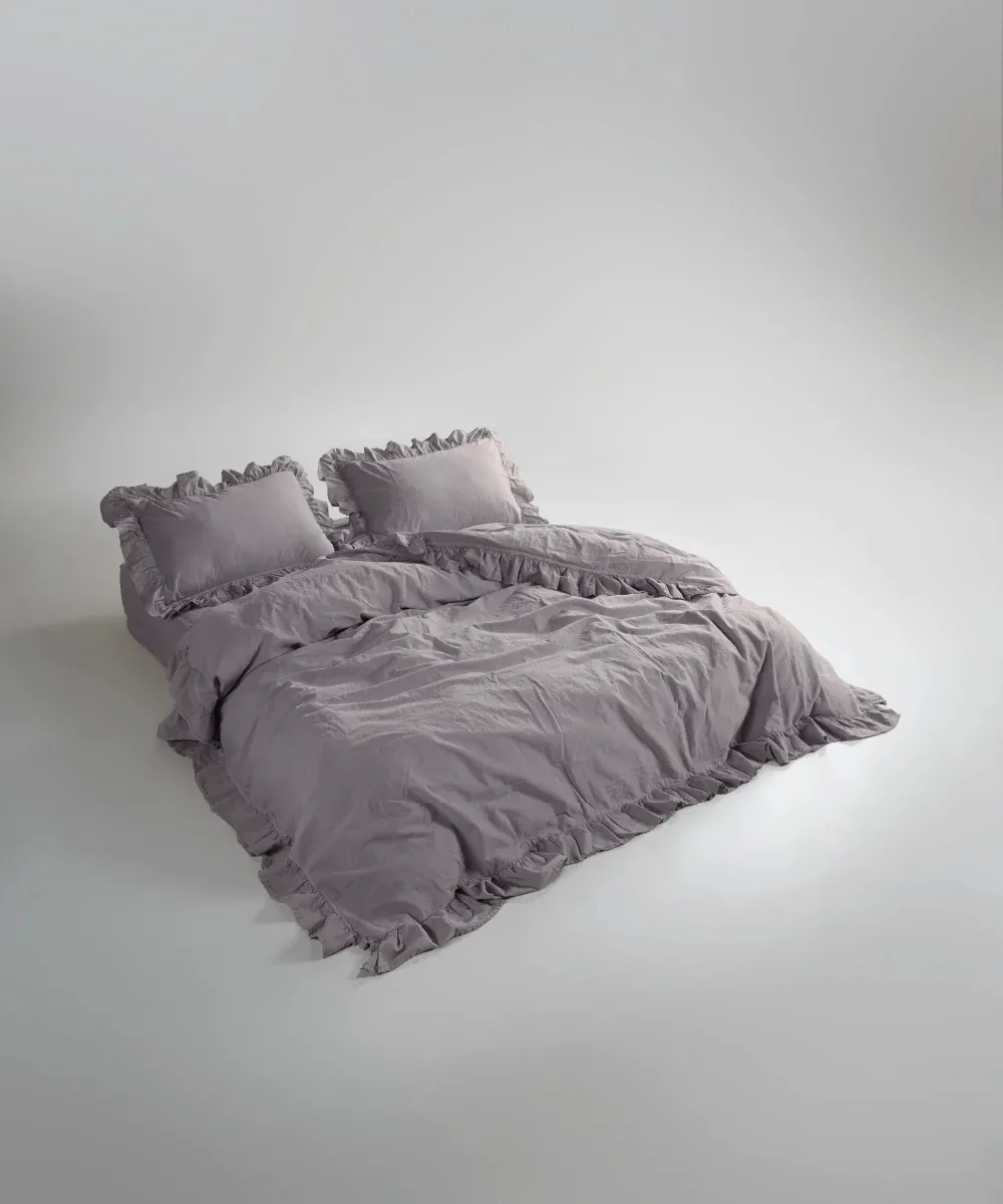 Постільна білизна Stonewashed Exclusive Ranforse 200 × 220 см (євро) Opal Grey від Limasso - Зображення 3