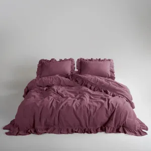 Постільна білизна Stonewashed Exclusive Ranforсe 160 × 220 см (полуторний) Raspberry від Limasso