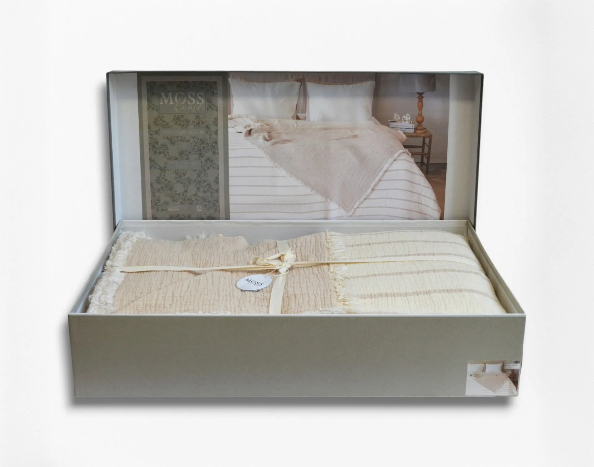 Муслінове покривало Exclusive Muslin 170 × 230 см Бежевий від Moss - Зображення 4