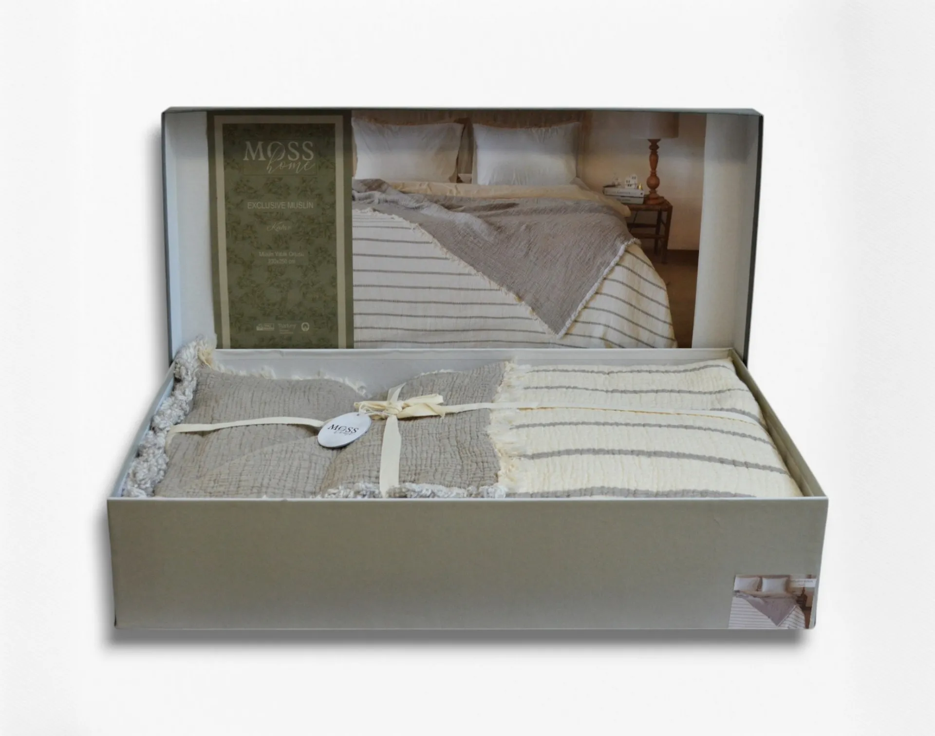 Муслінове покривало Exclusive Muslin 170 × 230 см Коричневий від Moss - Зображення 7