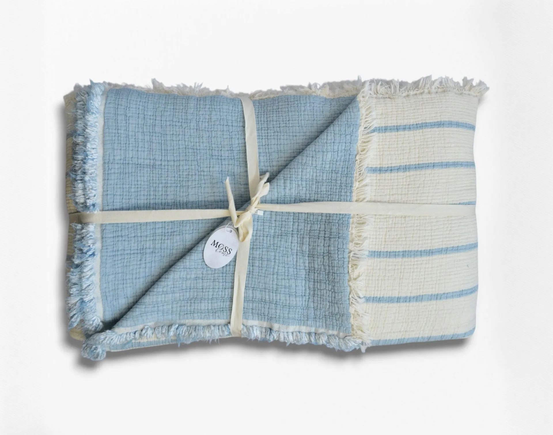 Муслінове покривало Exclusive Muslin 230 × 250 см (євро) Синій від Moss - Зображення 3