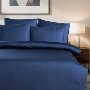 Постільна білизна Stripe Satin 300 TC 200 × 220 см (євро) Faye Navy від Luoca Patisca