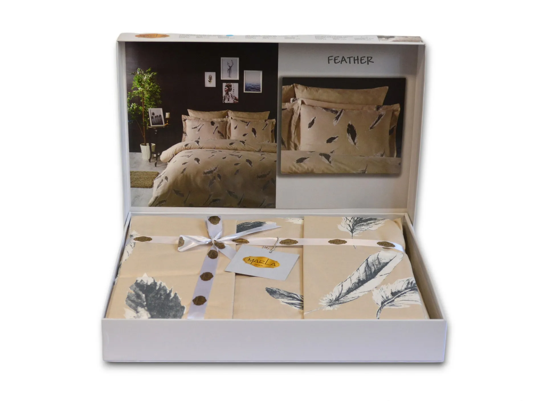 Постільна білизна Ranforse 200 × 220 см (євро) Feather від Marla - Зображення 4
