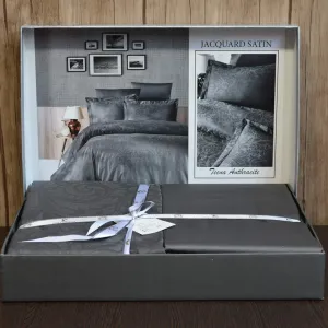 Alternative view of Постільна білизна Jacquard Satin DARK 200 × 220 см (євро) Tecna Anthracite від First Choice