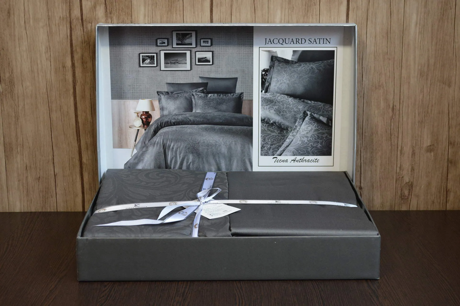 Постільна білизна Jacquard Satin DARK 200 × 220 см (євро) Tecna Anthracite від First Choice - Зображення 2