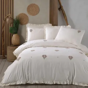 Постільна білизна Stonewashed 200 × 220 см (євро) Florita Beige від Saheser
