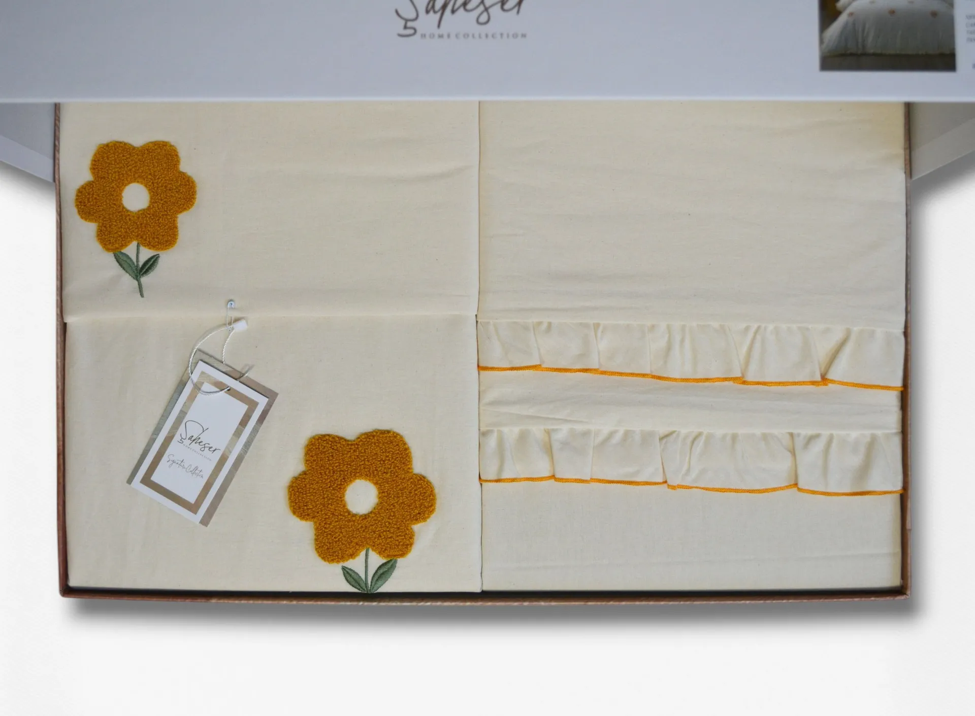 Постільна білизна Stonewashed 200 × 220 см (євро) Florita Yellow від Saheser - Зображення 3