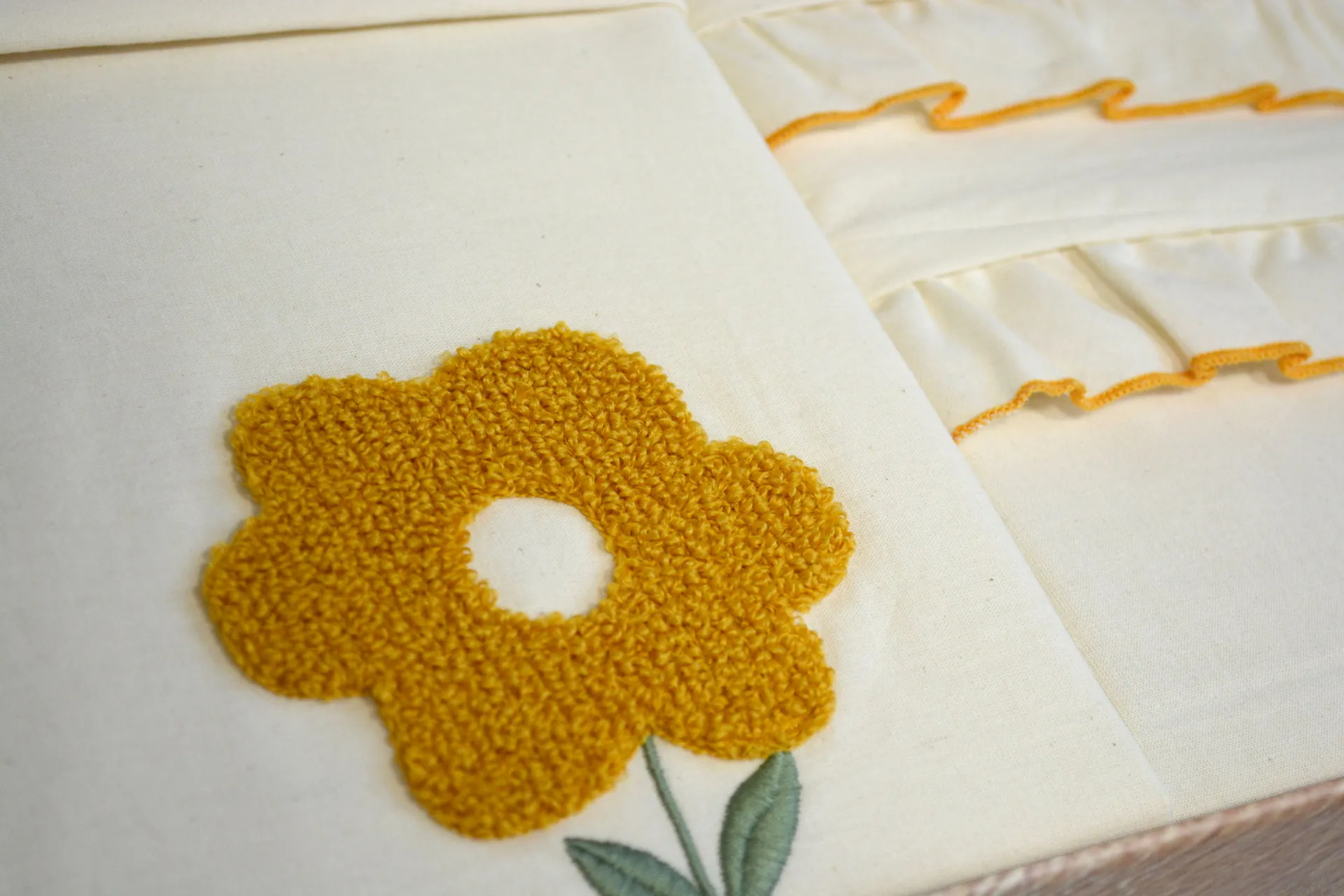 Постільна білизна Stonewashed 200 × 220 см (євро) Florita Yellow від Saheser - Зображення 2