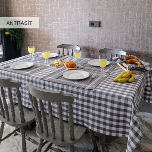 Скатертина з серветками Piknik Set 140 × 180 см, Antrasit Happy Days від Istanbul