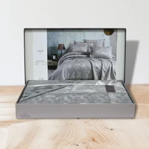 Alternative view of Покривало з наволочками Helen 240 × 260 см (євро) Сірий від Gardine's
