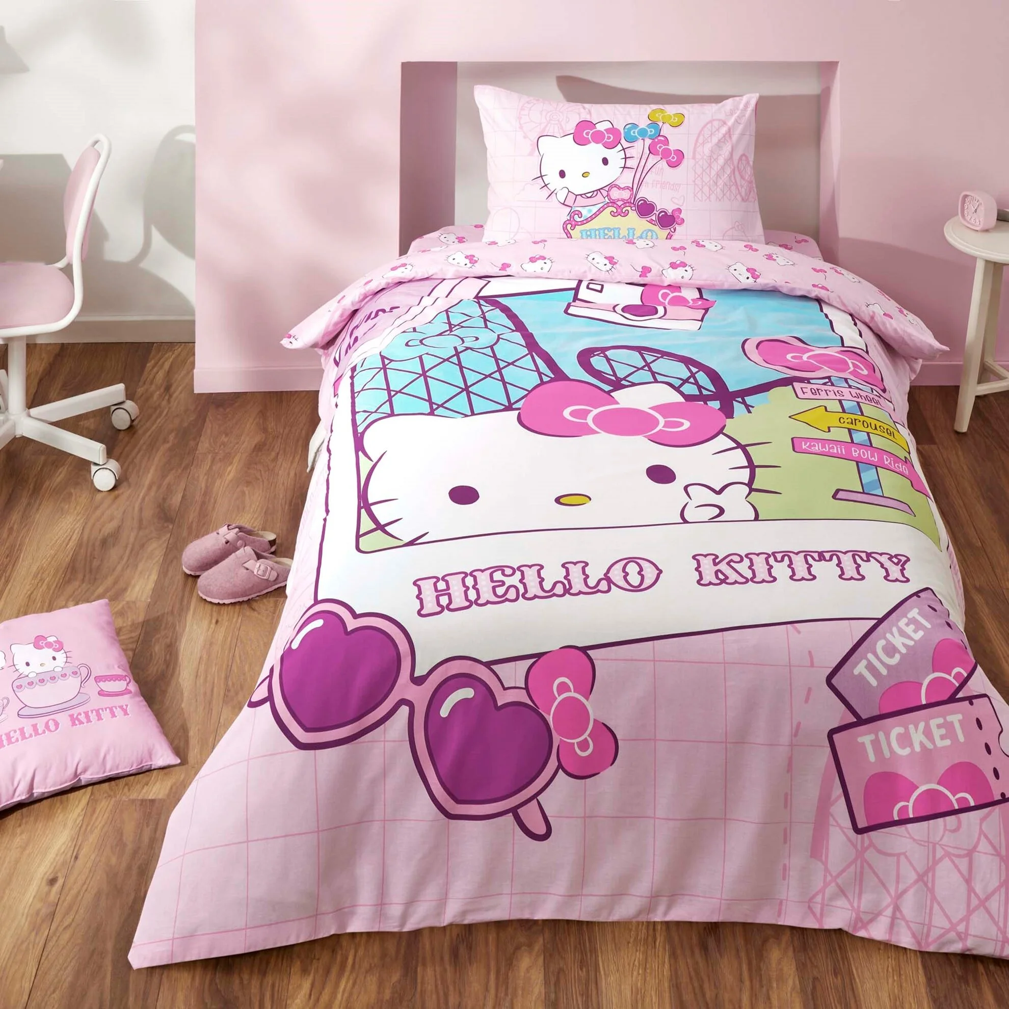 Постільна білизна Disney 160 × 220 см (полуторний) Hello Kitty Travel від TAC