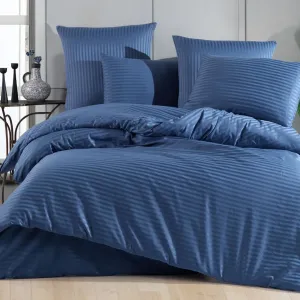 Постільна білизна Stripe Satin 200 × 220 см (євро), простирадло 180х200+30 см Indigo від Charlotte