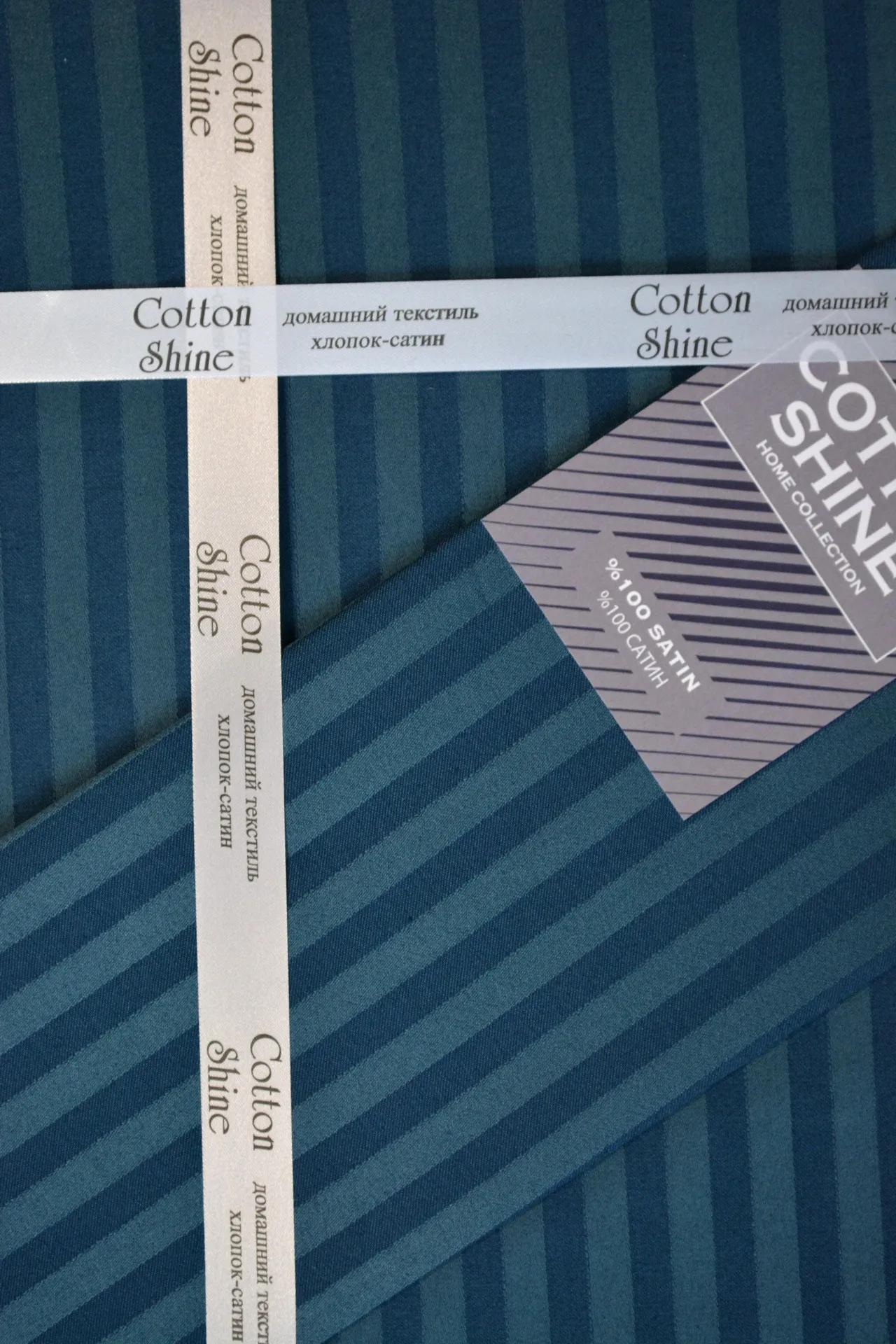 Постільна білизна Stripe Satin 160 × 220 см Indigo Mavi від Cotton Shine - Зображення 2