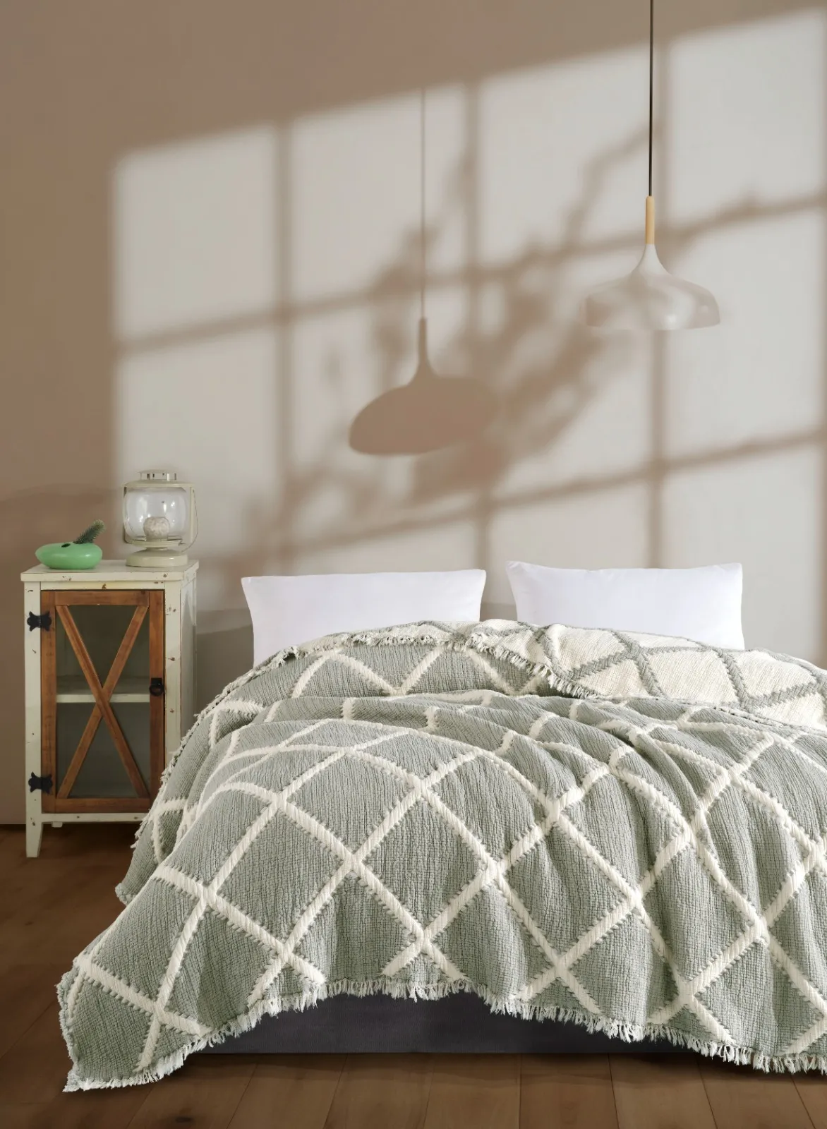 Муслінове покривало Ivory Muslin 230 × 250 см (євро) Зелений від Moss