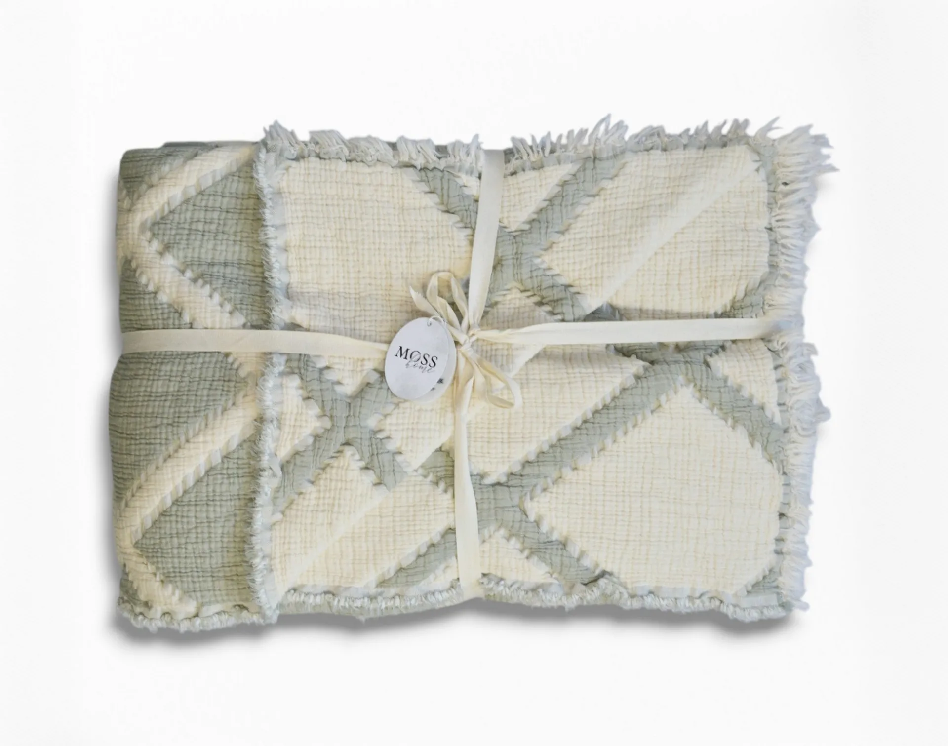 Муслінове покривало Ivory Muslin 230 × 250 см (євро) Зелений від Moss - Зображення 3
