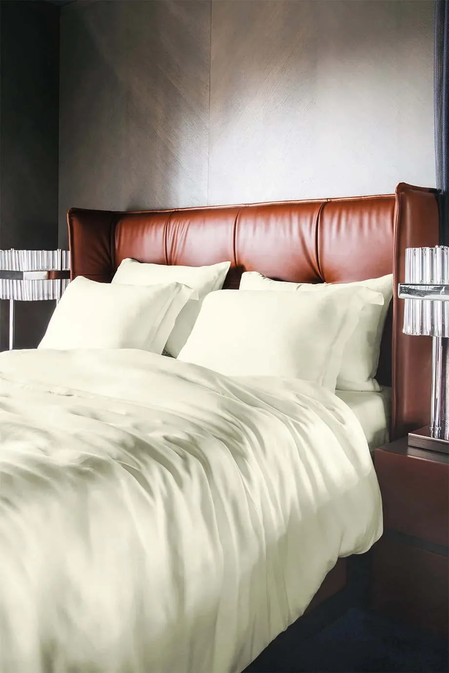 Комплект постільної білизни Vegan Silk 200 × 220 см (євро) Jade Cream від Issimo