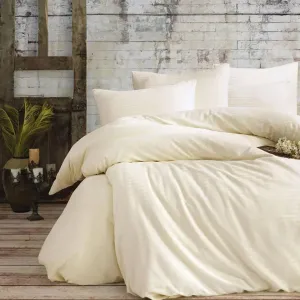 Постільна білизна Stripe Satin 200 × 220 см (євро), простирадло 180х200+30 см Krem від Charlotte