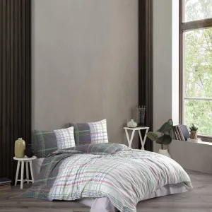 Комплект постільної білизни Ranforse 200 × 220 см (євро) Ekose Gri від Kristal