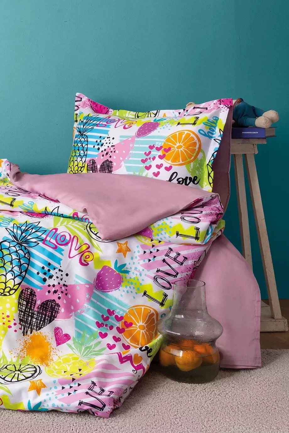 Комплект постільної білизни Digital Satin 160 × 220 см Lemonade від Issimo