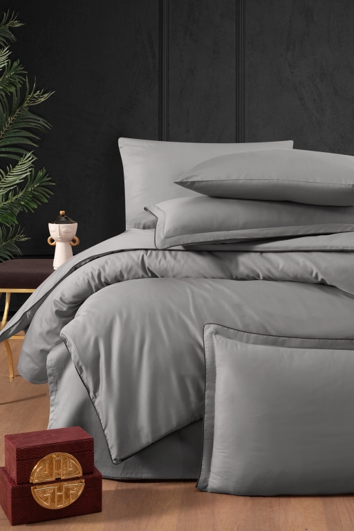 Постільна білизна Premium Satin 200 × 220 см (євро) Lucca ASH від La Romano - Зображення 2