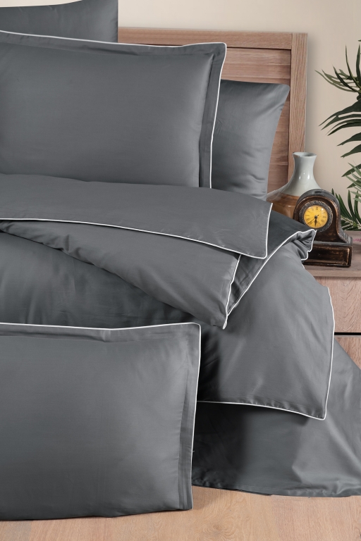 Постільна білизна Premium Satin 160 × 220 см (2 шт., сімейний) сімейна Lucca Grey від La Romano - Зображення 5