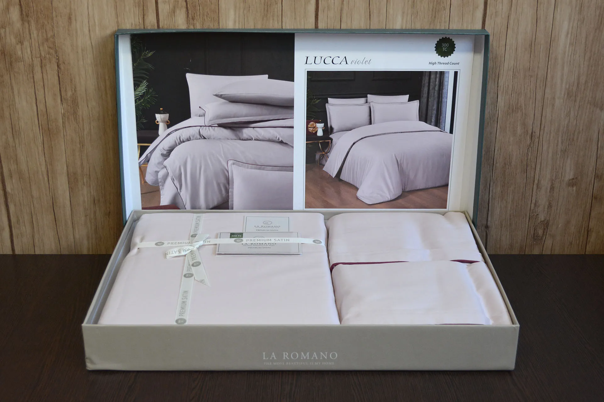 Постільна білизна Premium Satin 200 × 220 см (євро) Lucca Violet від La Romano - Зображення 3