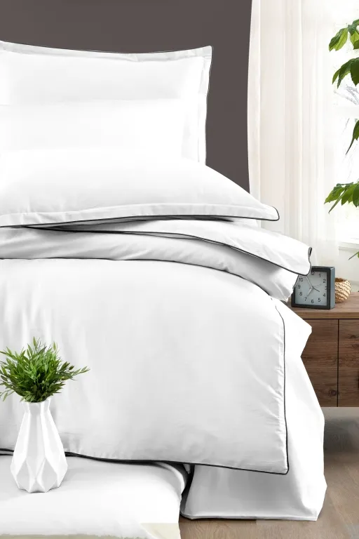 Постільна білизна Premium Satin 200 × 220 см (євро) Lucca White від La Romano - Зображення 2