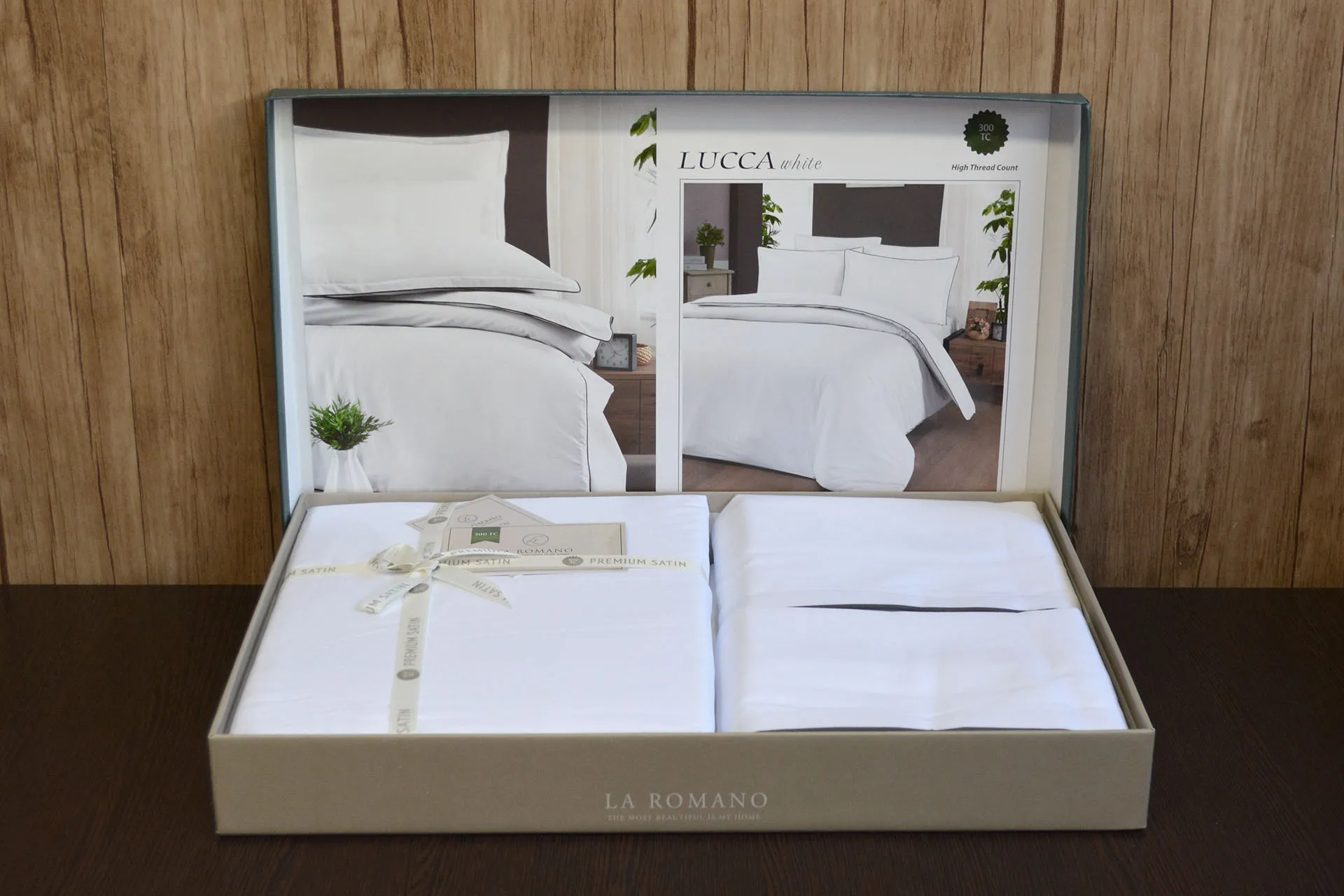 Постільна білизна Premium Satin 200 × 220 см (євро) Lucca White від La Romano - Зображення 3