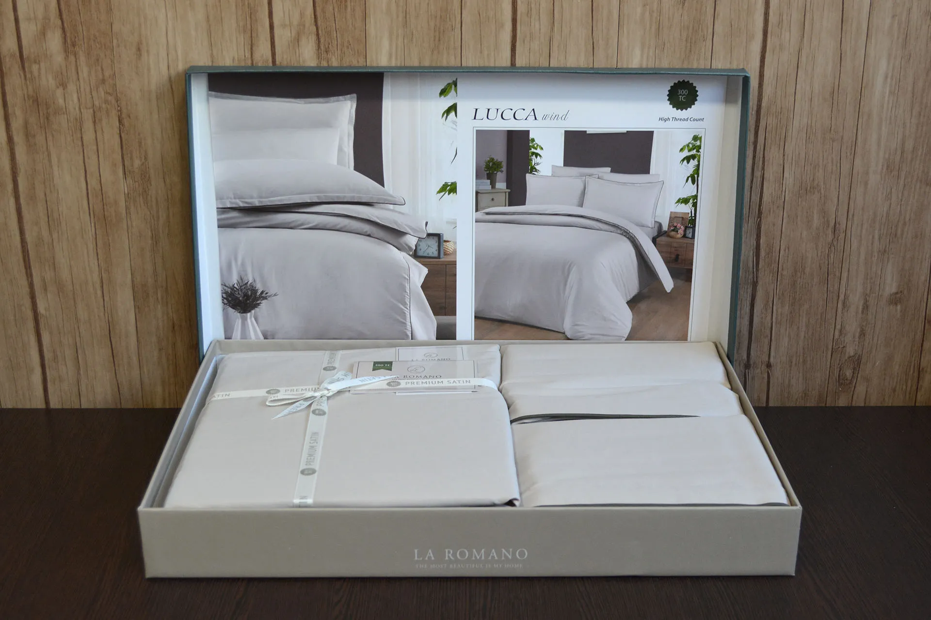 Постільна білизна Premium Satin 200 × 220 см (євро) Lucca Wind від La Romano - Зображення 3