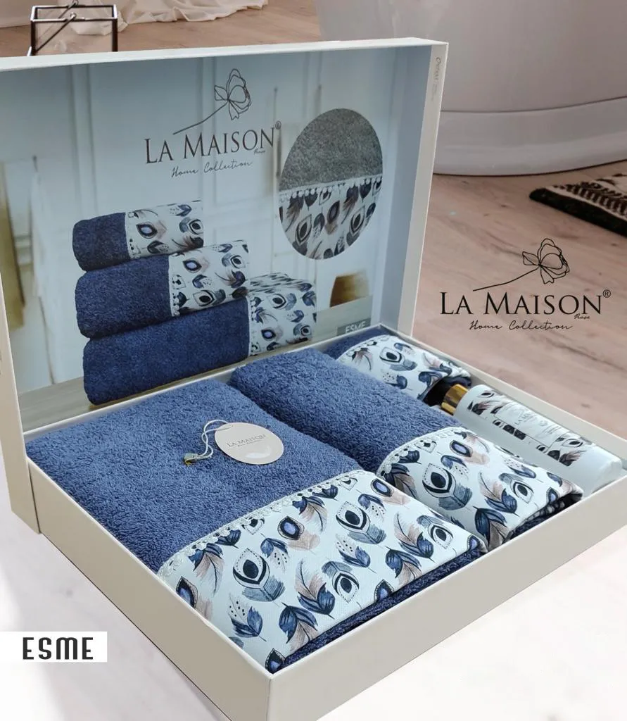 Подарунковий набір рушників, 3 шт. з ароматом Esme Mavi від La Maison