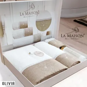 Подарунковий набір рушників, 3 шт. з ароматом Olivia від La Maison