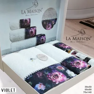 Подарунковий набір рушників, 3 шт. з ароматом Violet Ekru від La Maison