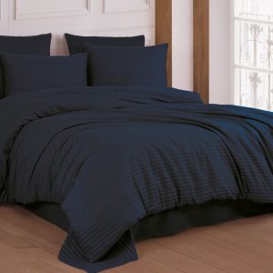 Alternative view of Постільна білизна Stripe Satin 160 × 220 см Lacivert від Cotton Shine