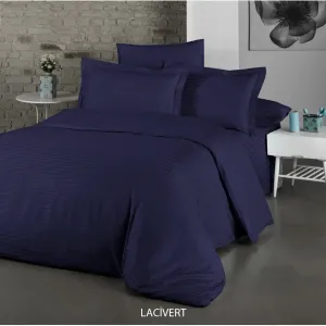 Постільна білизна Stripe Satin 160 × 220 см Lacivert від Cotton Shine