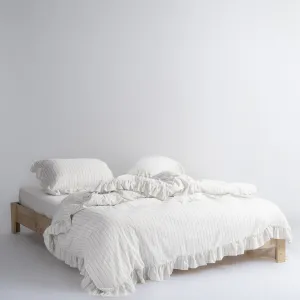 Постільна білизна Stonewashed Exclusive Ranforse 200 × 220 см (євро) Leila Snow White від Limasso
