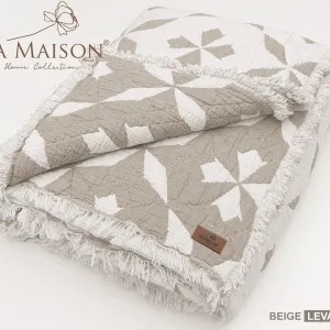 Муслінове покривало Leva 220 × 240 см (євро) Бежевий від La Maison