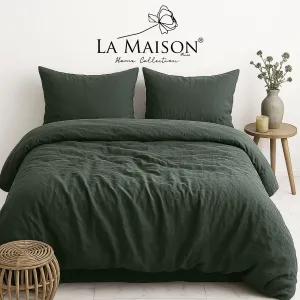 Постільна білизна Stonewashed 200 × 220 см (євро) Mariella Forest від La Maison