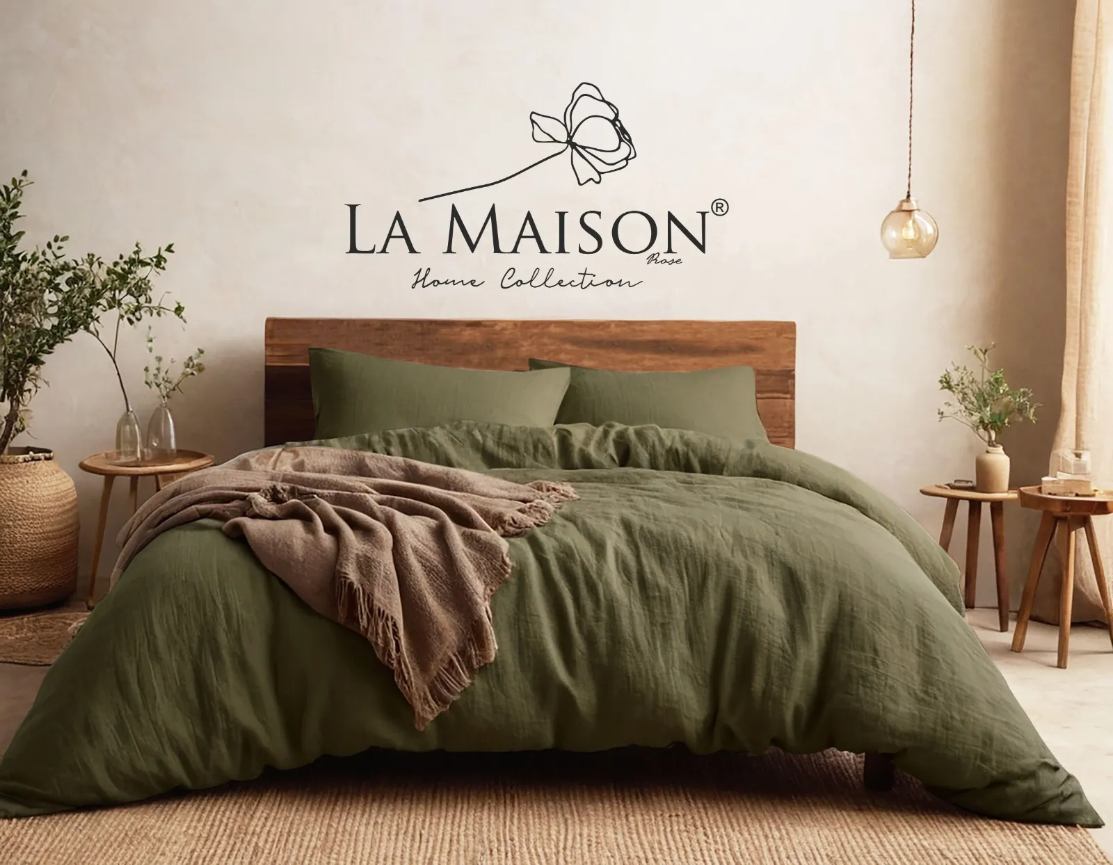 Постільна білизна Stonewashed 200 × 220 см (євро) Mariella Green Muse від La Maison